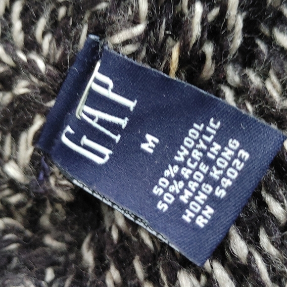 GAP Heathered Black Chunky Belted Cardigan Sweater - Picture 2 of 8